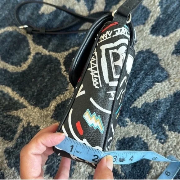 NWT Karl Lagerfeld Graffiti Paris Crossbody Bag/Purse Black White - Picture 9 of 9